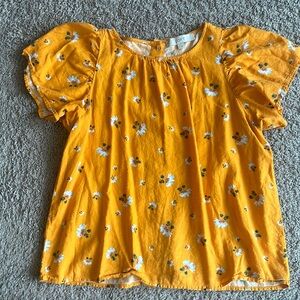 Loft yellow floral print blouse